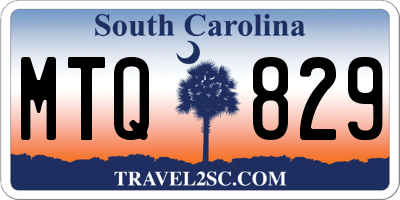 SC license plate MTQ829