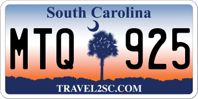 SC license plate MTQ925