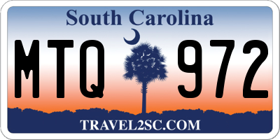 SC license plate MTQ972