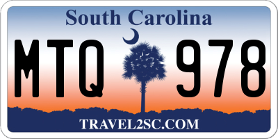 SC license plate MTQ978