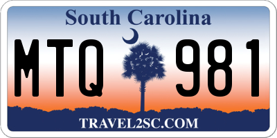SC license plate MTQ981