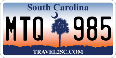 SC license plate MTQ985