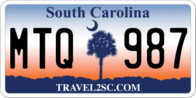 SC license plate MTQ987
