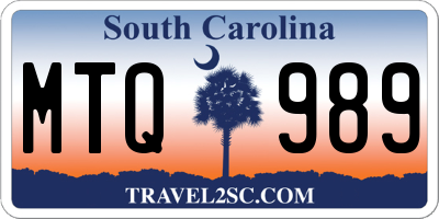 SC license plate MTQ989