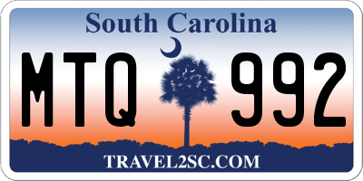 SC license plate MTQ992