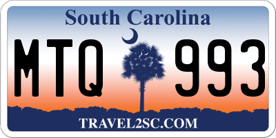 SC license plate MTQ993