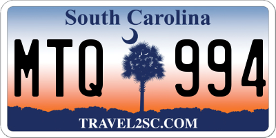 SC license plate MTQ994