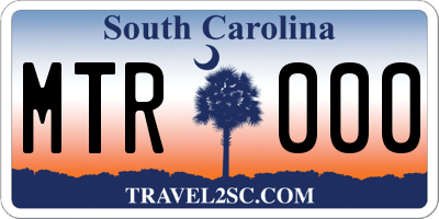SC license plate MTR000
