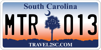 SC license plate MTR013