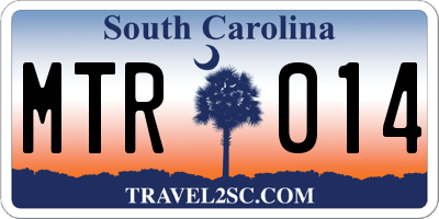SC license plate MTR014