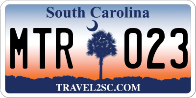 SC license plate MTR023