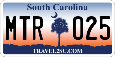 SC license plate MTR025
