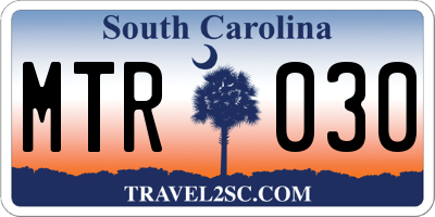 SC license plate MTR030