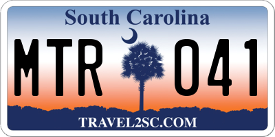 SC license plate MTR041