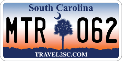 SC license plate MTR062