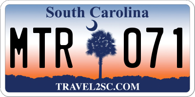 SC license plate MTR071