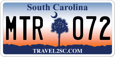 SC license plate MTR072