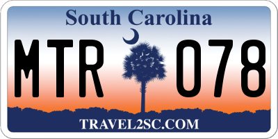 SC license plate MTR078