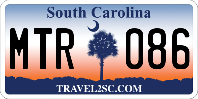 SC license plate MTR086