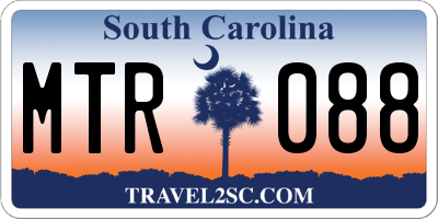 SC license plate MTR088