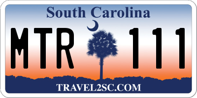 SC license plate MTR111