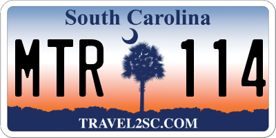 SC license plate MTR114