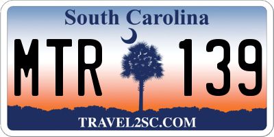 SC license plate MTR139