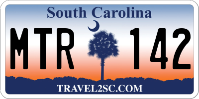SC license plate MTR142