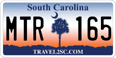 SC license plate MTR165
