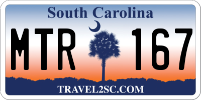 SC license plate MTR167