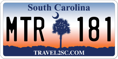 SC license plate MTR181