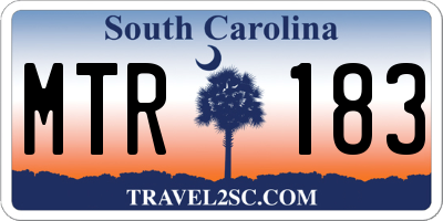 SC license plate MTR183