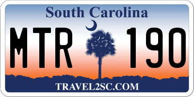 SC license plate MTR190