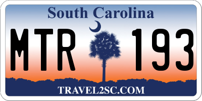 SC license plate MTR193