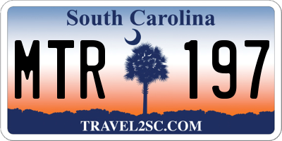 SC license plate MTR197