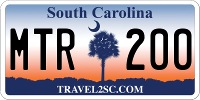 SC license plate MTR200