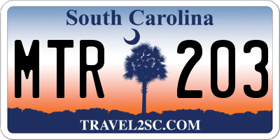 SC license plate MTR203