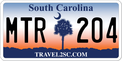 SC license plate MTR204