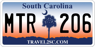 SC license plate MTR206