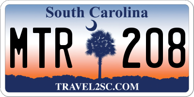 SC license plate MTR208