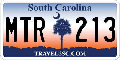 SC license plate MTR213