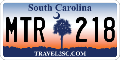 SC license plate MTR218