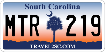 SC license plate MTR219