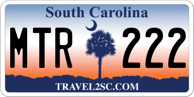 SC license plate MTR222