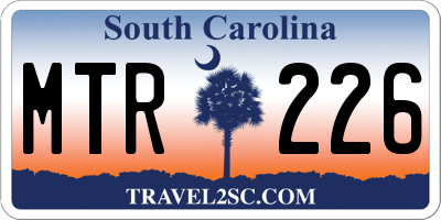 SC license plate MTR226