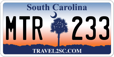 SC license plate MTR233