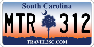 SC license plate MTR312