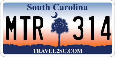 SC license plate MTR314