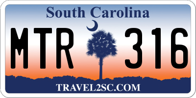 SC license plate MTR316
