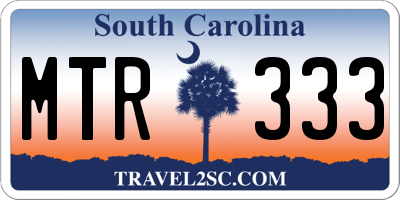 SC license plate MTR333